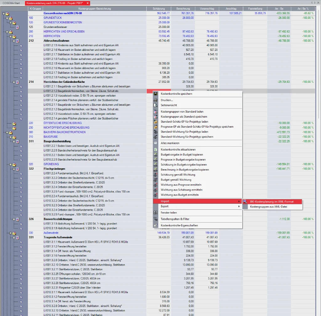 Der ÖNORM A2063 Import