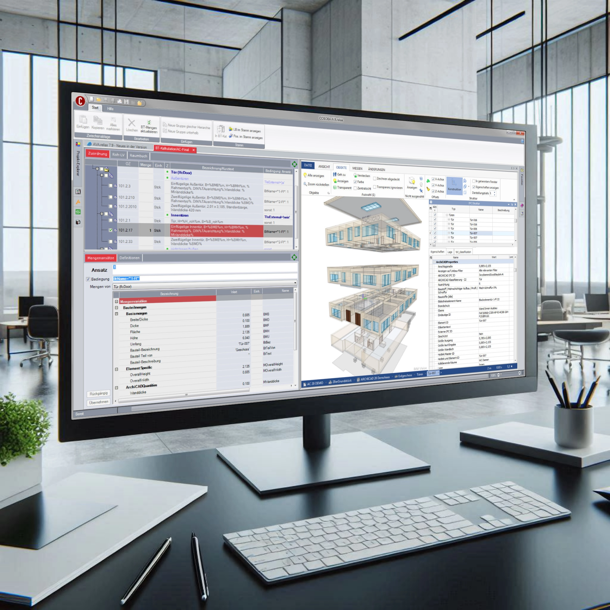 ARCHICAD BIM-Modell mit allen CAD-Elementen